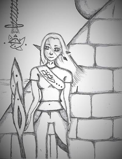 Bia is waiting amathauntacreator charcter drawing manga pencil