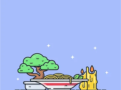 Japan Cuisine art branding design flat icon illustration logo minimal ui vector