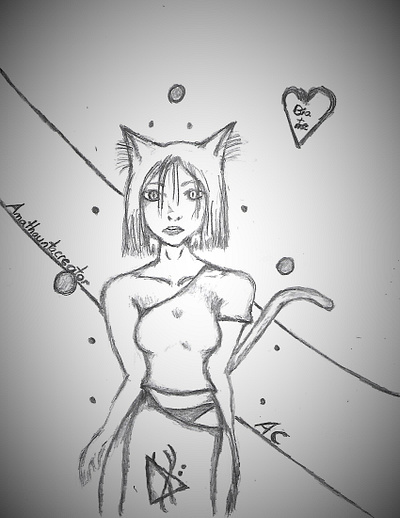 Amathauntacreator staring at me amathauntacreator drawing fantasy female love pencil pose transhuman future