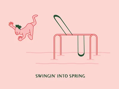 Swingin’ Into Spring design doodle illustration park spring swing