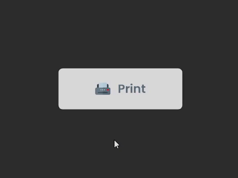 "Print" Button Micro-Interaction adobe xd icon interaction microinteraction microinteractions motion graphics ui ux