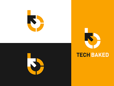 Tech Baked Logo Branding amber baked branding branding and identity branding design click creative flat lettermark minimal mouse click simple simple design simple logo tb tb logo tech tech baked technology vector