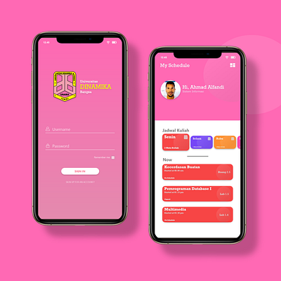 Mobile App Redesign: Schedule of E-Information UNAMA App app design icon logo minimal type ui ux