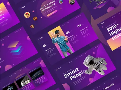 Higher Presentation Design agency branding business creative design dark design digital modern presentation presentation template space technology uiux vector web