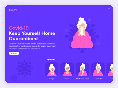 Coronavirus awareness blue blue and white coronavirus covid 19 flat design isolated landingpage minmal pink quarantine ui