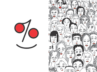 Face #02 abstract art adobe illustrator adobe photoshop crowd design faces flat illustration lineart minimalart vector