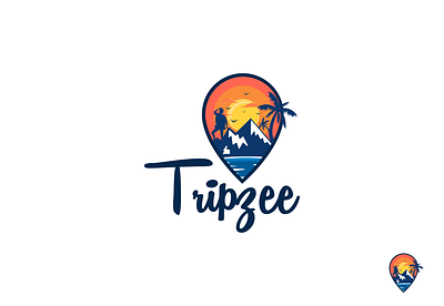 Tripzee art design flat illustration location drop logo location pin logo logo logodesign t shirt travel traveller travelling travelling logo trip trip logo tripzee