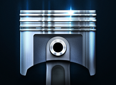 Piston icon piston realistic sketch