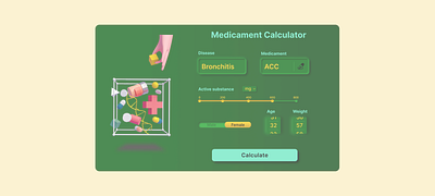 DailyUI 004 - Calculator beauty calculator challenge clean ui creative dailyui design drugs illustration medicament medicine tablet typography ui ux vector web