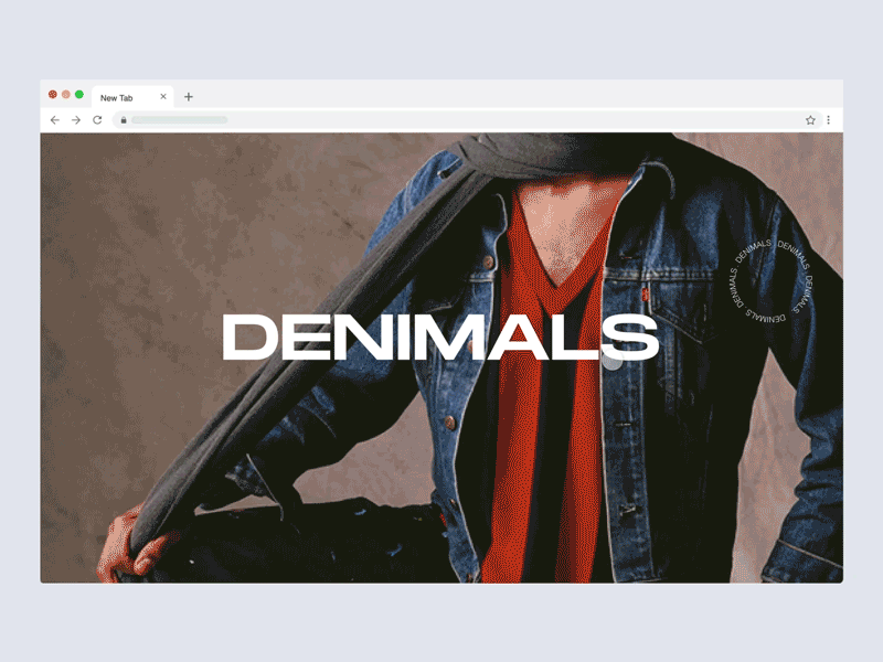 Denimals clothing website UI design branding clean clothing clothing design clothing label denim design designer landing page minimal ui ux web website