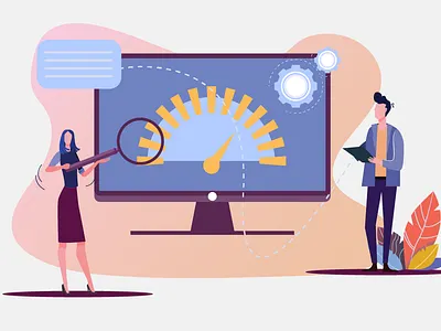 Quality of Service mechanism characters coding computers design flat illustration flatdesign illustration storage