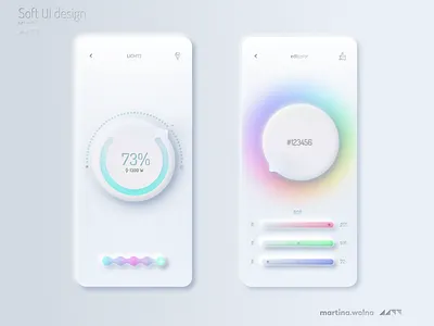 Soft UI design neumorphic smart home home lights neumorphic neumorphism new rainbow skeuomorph smarthome soft tend ui