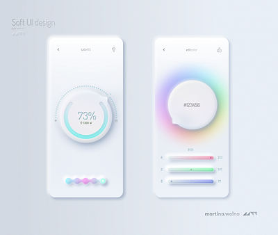 Soft UI design neumorphic smart home home lights neumorphic neumorphism new rainbow skeuomorph smarthome soft tend ui