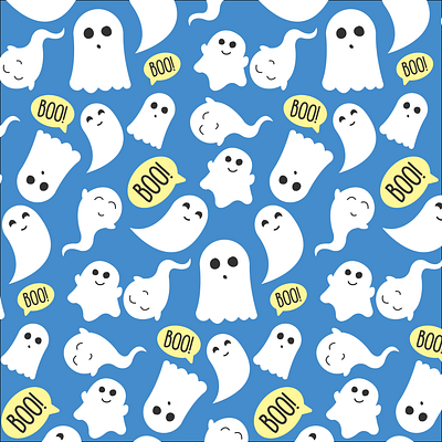 Ghost Pattern (Inktober 2019) ghosts illustration illustration art inktober pattern pattern art