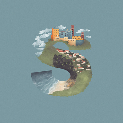 S is for Sintra in Portugal 36daysoftype 36daysoftype07 dribbble illustration illustration art letter sintra typography