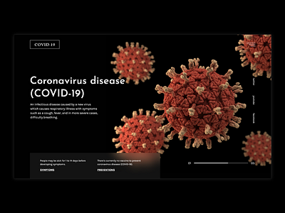 COVID-19 Hero Section corona coronavirus covid covid 19 dark theme ui dark ui dark website hero section ui ux ui design uiuxdesigner ux design virus web design web design website design