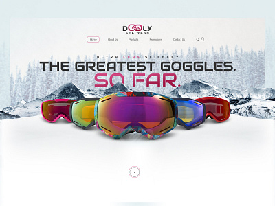 Deadly Glass Water concept design glass goggle goggles skiing snow sports sunglass website website concept website design