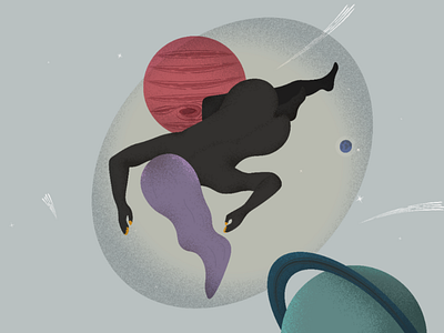 Own world art design femme flat design galaxy illustration isolation nude planet vector womwn world