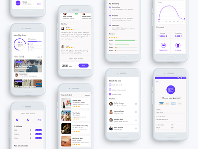 Artio - app design app app design clean culture guide interface layout mobile museum travel ui ux white