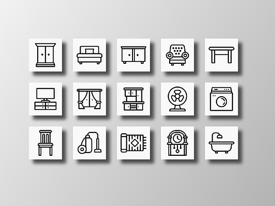 Household & Furniture (Outline) app creative design doodle furniture household icon icon bundle icon set iconfinder iconography illustration interior interiors pictogram sketch supplies supplyanddesign ui vector