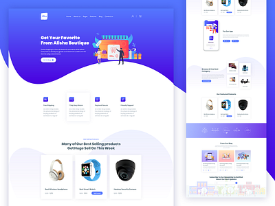 Alisa Shopping Web Template branding design landingpage modern ui uidesign ux uxdesign web template website template