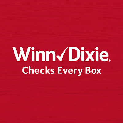 Winn-Dixie Checks Every Box advertising art billboard box bus checks design direction every fresh freshness graphic grocery home of out quality wrap