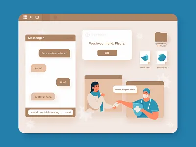 Hope is Action corona desktop hope illustration mask messenger pandemic sick ui vector wallpaper windows