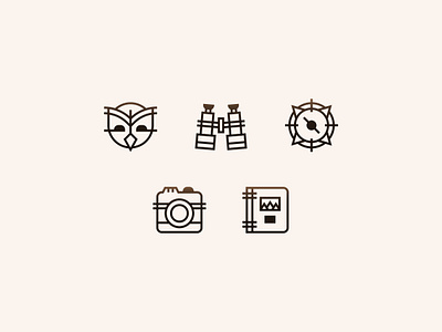 Jackson Hole Wildlife Safaris — 7 𝑜𝑓 9 binoculars camera compass design guide icon icon set iconography illustration notebook notes owl photography picture