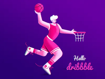 Dunk art basketball blood dribbble llustration