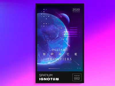 Vector illustration of space abstract atmosphere design explorer future illustration meteor nebula planet poster psychedelic science space universe vector