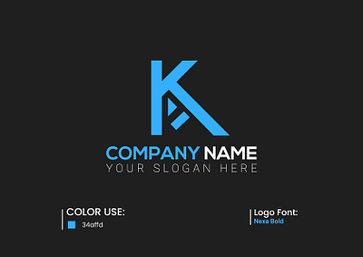 K A Letter logo agency brand brand identity branding design clean logo colors company logo fresh logo graphic logodesign organic photoshop shape logo text logo