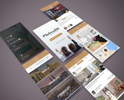 Flatmates App adobe xd animation app branding design typography ui ux