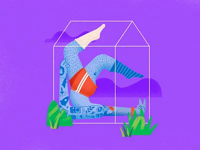 quarantine and chill 2d anxiety art character color colour corona coronavirus covid19 design illustration isolated isolation quarantine quarentena tattoo