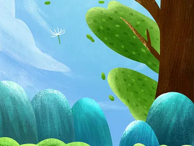 The Beginning of Spring design illustration logo 女孩 春天 春暖花开 树木 立春 花 草 跑道