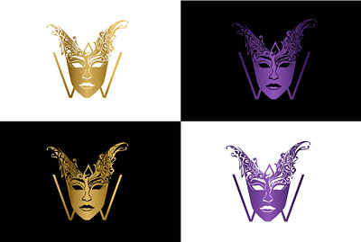 Mask Logo Design adobe illustrator artdeco graphicdesign hand drawn illustrative logo design