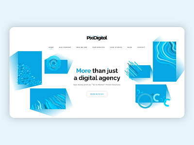 Pixi Digital Header Page abstractdesign digitalagency gradient header landingpage moderndesign patterndesign square webdesign