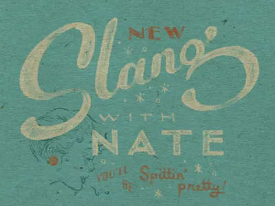 New Slang design ephemera hand lettering historic illustration procreate retro typography vintage