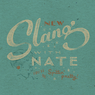 New Slang design ephemera hand lettering historic illustration procreate retro typography vintage