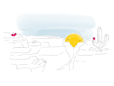 Grand Canyon abstract analog desert drawing drawing style hand drawn illustration ipad pro minimal minimal lines procreate procreate app style sun womenofillustration womenwhodraw