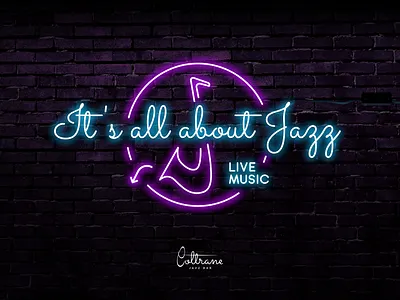 Neon Sign - Coltrane Jazz Bar bar branding coltrane design jazz jazz bar live music logo neon neon colors neon light neon sign sketch vector