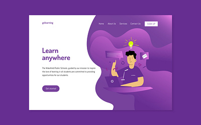 Golearning - Weblanding Page adobe aesthetic artistic creative design creative illustration doodle minimalism rgb typogaphy visual design art web