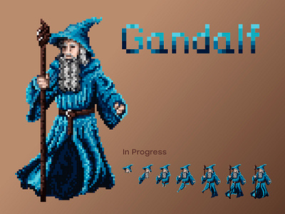 Pixel art adobe illustrator design gandalf illustration lord of the rings pixel pixel art vector