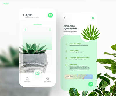 Plant ID 2020trend adobexd app app design app screen clean app color design flat frebie icon minimal app design plant product scan trending design ui uitrend ux