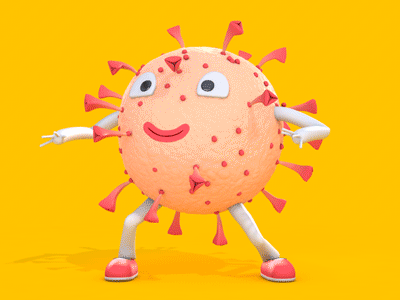 Dancing Coronavirus 3d ae animation bacteria c4d character coronavirus covid covid 19 cute dance dancing gif rig rigging virus