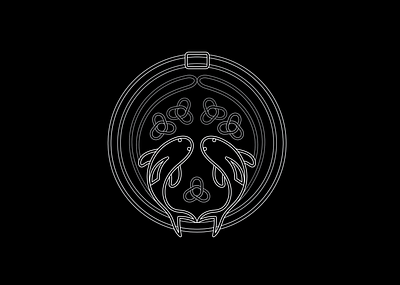 Japanese Garden Emblem icon koi vector vector art vector illustration