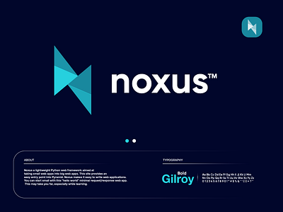noxus blue design gradient letter logo logo design logodesign modern technology