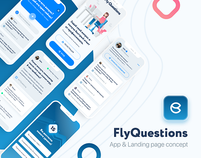 FlyQuestions App & Landing page concept app branding colors design dribbble gradients icon logo ui ux