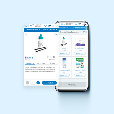 Mobile-first e-commerce beauty blue material medical care medicine mobile mobile app mobile app design mobile design mobile ui palette pharma responsive design responsive web design responsive website responsive website design