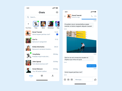 Facebook Messenger theme app blue chat clean design facebook ios messenger messenger app minimal ui uidesign ux white
