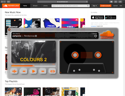 Soundcloud Player Skin app apple application branding neomorphism pages product design soundcloud ui web